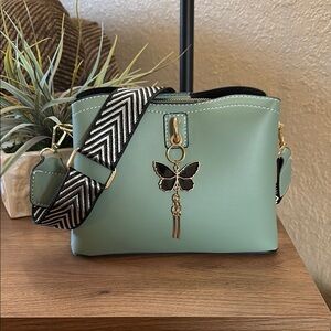 Crossbody Bag with Butterfly Charm